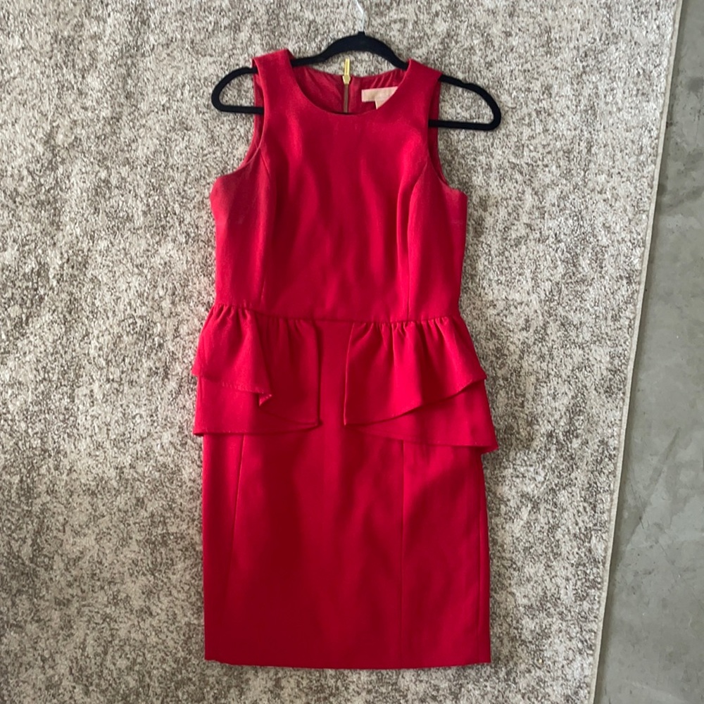 MICHAEL KORS Red peplum dress